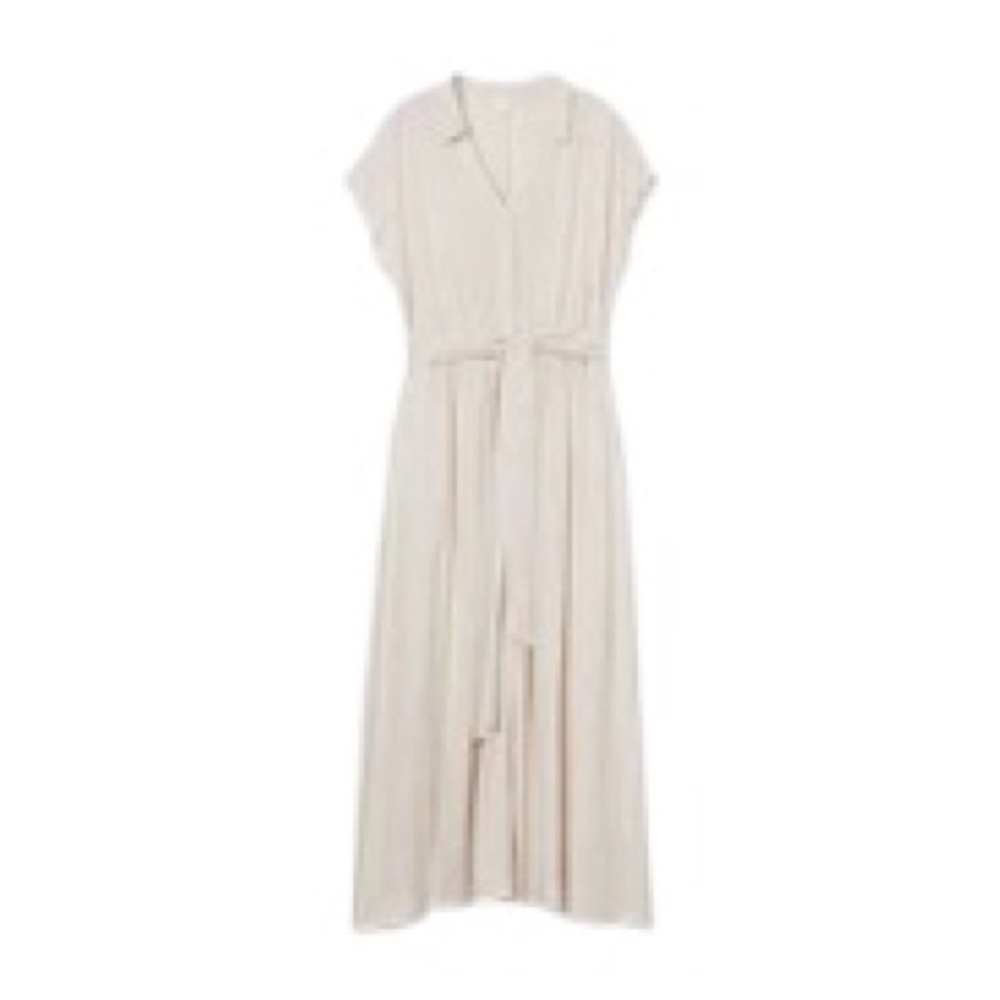 H&M Elegant Cream Belted Maxi Dress